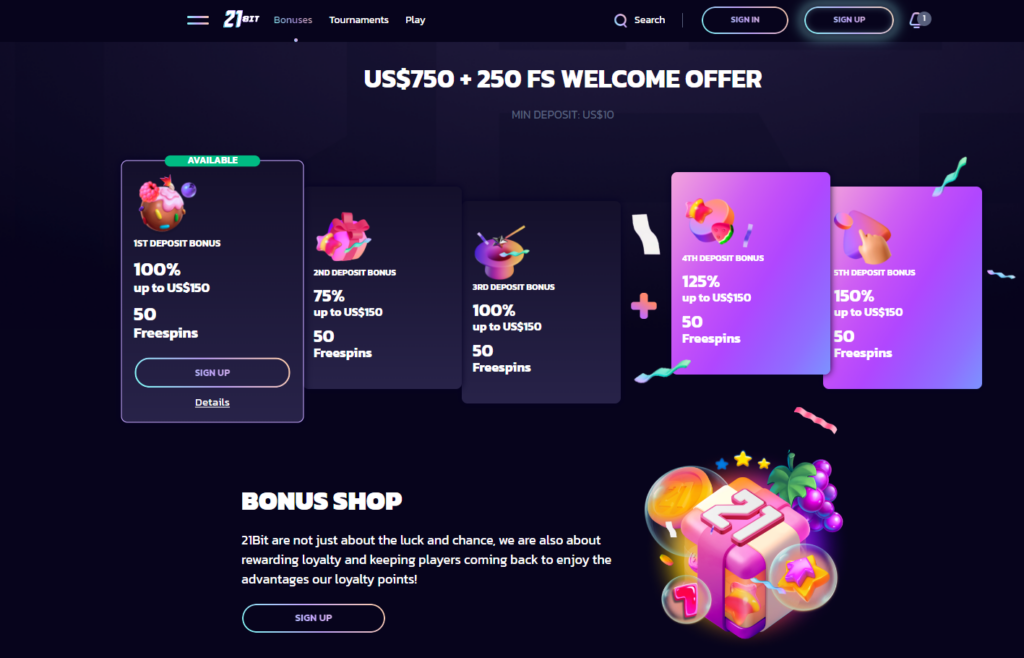 21bit Casino Computer, Tablet and Laptop welcome bonus offer