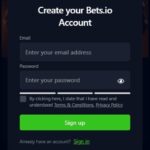 Bets.io Casino Registration Screen