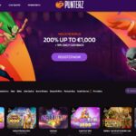 Punterz Casino Home Page Screen