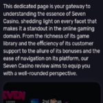 Seven Casino Review Page Mobile View