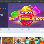 TonyBet Casino homepage featuring a promotion for the exclusive Sweet Bonanza 1000 game, with a selection of recommended slot games displayed below